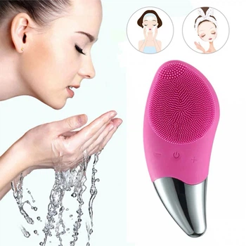 Электрическая силиконовая щетка-массажер для лица Sonic Facial Brush Фиолетовая