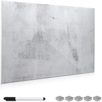 Дошка магнітно-маркерна скляна Navaris Concrete, 60x40x0.4 см, імітація бетону (4057665405905)