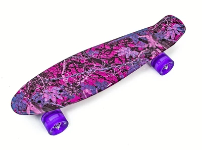 Пенни борд Детский скейт Penny Board Розовый Лес со светящимися колесами PN-108287253