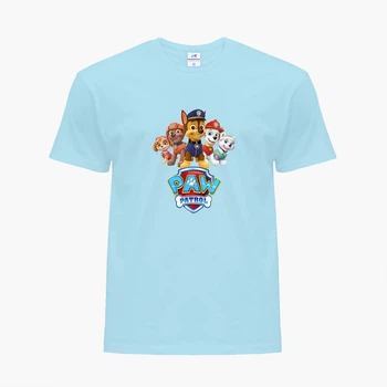 Детская футболка Щенячий патруль (PAW Patrol) (25186-1608) 134-140 см Хлопок Голубой