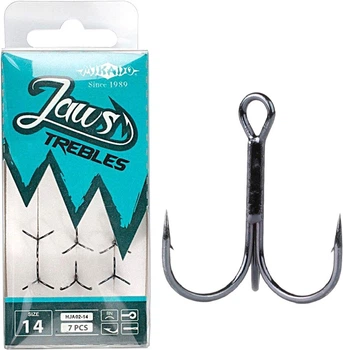 Гачок-трійник Mikado Jaws Treble Hook №1 5 шт. (black nickel) (HJA02-1)