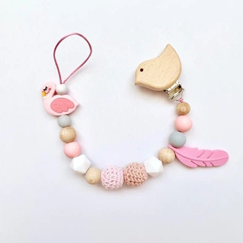 Прорезыватель - держатель для пустышки Babymall Flamingo