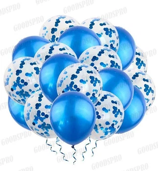 Гелієві кулі "Metal Blue", набір 18 шт (кульки з гелієм)