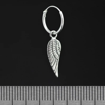 Серьга серебряная, кольцо с крылом (eas-071) (00000004851)