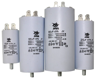 конденсатор JYUL CBB-60M 16мкф - 450 VAC болт + клеммы (35*65 mm) арт.кон186