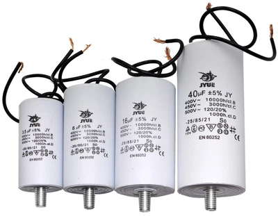 конденсатор JYUL CBB-60L 20мкф - 450 VAC болт + провода (40*70 mm) арт.кон160