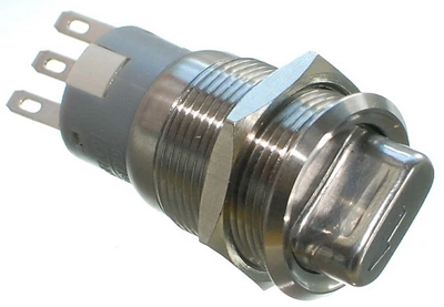 Переключатель антивандальный VJ Parts d22 резьба 19 h39 2 положения 3 контакта индикация, арт.кн560