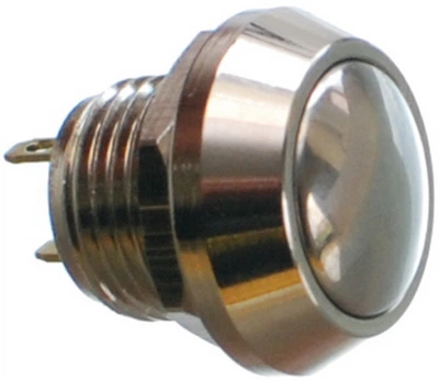 Кнопка антивандальная VJ Parts d18mm резьба 12mm h17mm 2 контакта, арт.кн505
