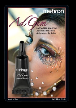 MEHRON Клей для тела AdGem СО СТРАЗАМИ СВАРОВСКИ – Latex Free Adhesive – w/12 Rhinestones - .125oz., 4 мл