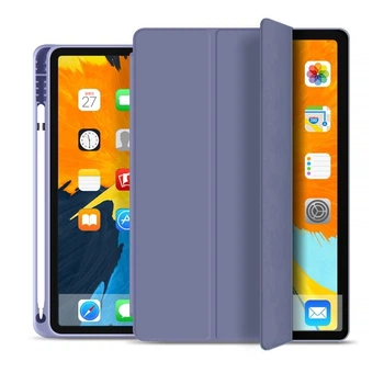 Силиконовый чехол обложка + Pencil Holder BBM1 для iPad Pro 11’’ 2021/2022 Серо-фиолетовый