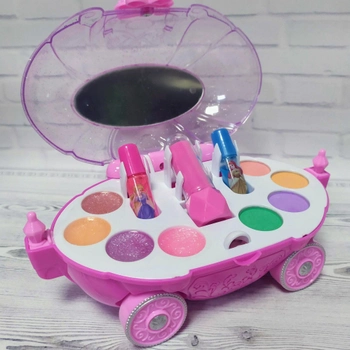 Набір дитячої косметики в кареті на колесах Qunxing Toys Холодне серце, рожевий (CS 68 E 4)