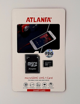 Карта памяти micro sd Atlanfa 32Gb с адаптером 10 class Черная микро сд