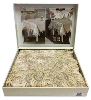 Скатерть Велюр Acme Tekstil 110x160 Cinar Cappicino