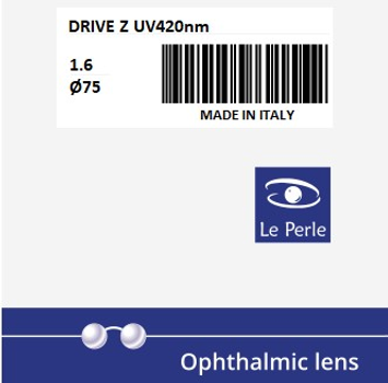 Линза для очков Le Perle 1.6 DRIVE Z UV420nm Ø75 S-2.00 C-0.00 для водителей полимерная
