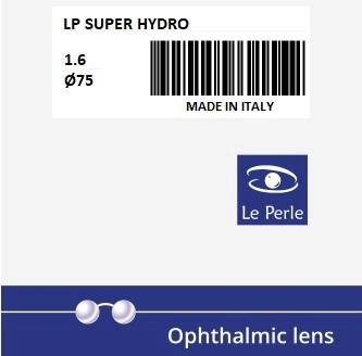 Линза для очков Le Perle 1.6 SUPER HYDRO Ø75 S-1.50 C-0.00 полимерная