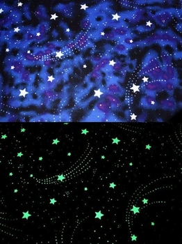 Ткань Хлопок Michael Miller fabrics, Звездное небо, Светиться в темноте. отрез 45 х 55 см. (TDE-00490)