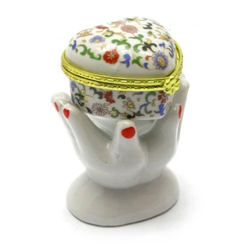 Керамічна скринька "Руки і серця" (9х6,5х4,5 см) Homade