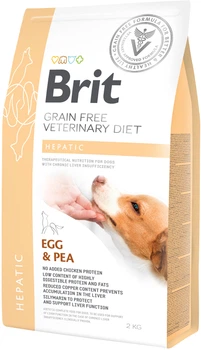 Сухий корм для дорослих Brit VetDiets у разі хвороби печінки з яйцем, горохом, бататом і гречкою