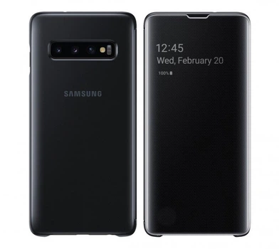 Оригинальный защитный Чехол-книжка Samsung Clear View Cover (S-view Flip) EF-ZG973CBEGRU для Samsung Galaxy S10 Черный