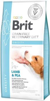 Сухой беззерновой корм Brit Veterinary Diet Obesity для собак при избыточном весе, ягненок и горох 12 кг (8595602528066)
