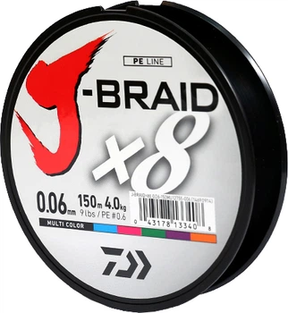 Шнур Daiwa J-Braid X8 0.06 мм-150 м Multi Color (12755-006)