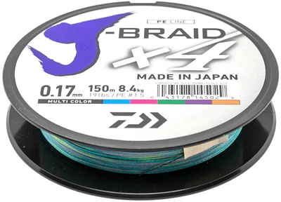 Шнур Daiwa J-Braid X4E 0.17 мм 150 м Multi Color (12745-017)