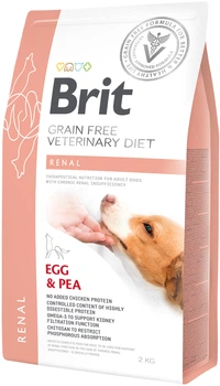Сухий корм для дорослих Brit VetDiets у разі ниркової недостатності з яйцем, горохом і гречкою