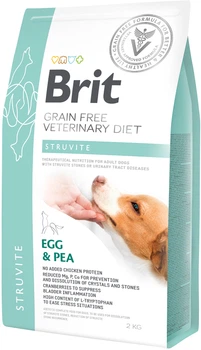 Сухий беззерновий корм Brit Veterinary Diet Struvite для собак при захворюваннях сечовивідних шляхів, яйце і горох 2 кг (8595602528226)