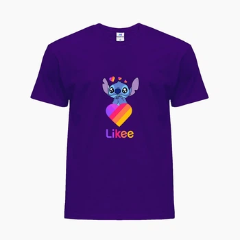 Детская футболка Лайк Стич (Likee Stitch) (25186-1596) 134-140 см Хлопок Фиолетовый