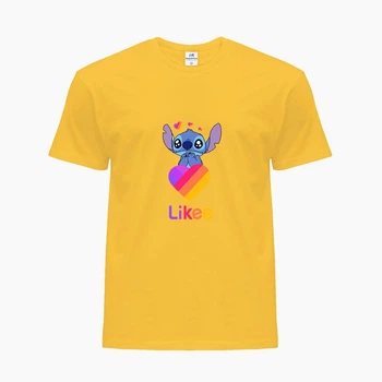 Детская футболка Лайк Стич (Likee Stitch) (25186-1596) 104-110 см Хлопок Желтый