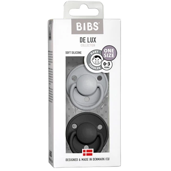 Пустышка BIBS De Lux Cloud+Black 0-36 мес. 2 шт.