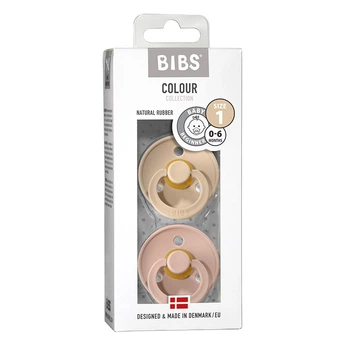 Пустушка Bibs 0-6 міс кругла натуральний каучук Vanilla Blush