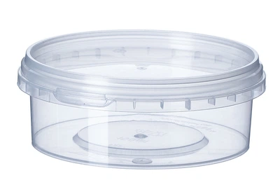 Банка плоская пищевая Vital Plast прозрачная с крышкой на 150 мл, 700 шт/уп