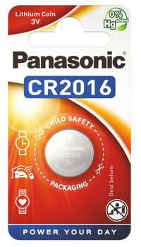 Батарейка литиевая Panasonic Lithium Power CR-2016EL/1B, CR2016, 3V, блистер 1шт
