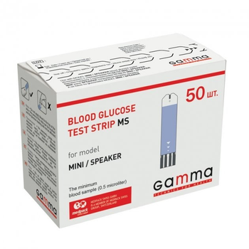 Тест-смужки для глюкометра Gamma MS, Mini Speaker, 50 шт