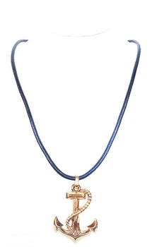 Кулон на кожаном шнурке якорь gold DANON N4963GL18