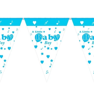 Паперова гірлянди з прапорців "Baby boy", довжина - 2 м.