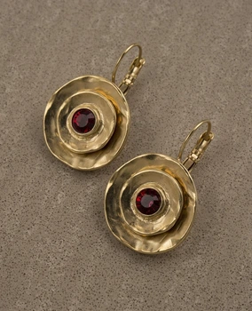 Серьги орбиты с красным Сваровски DANON Е6028GF7
