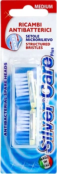 Змінні головки для зубних щіток Silver Care Plus середні 2 шт. (8009315000370)