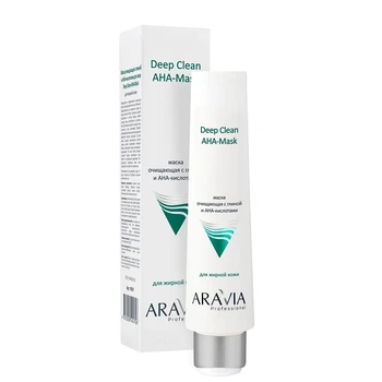 Маска для лица очищающая Aravia Deep Clean AHA-Mask с глиной и АНА-кислотами 100 мл (9001)