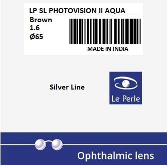 Линза для очков фотохромная Le Perle 1.6 PHOTOVISION II AQUA Brown Ø65 S+5.50 C+0.00