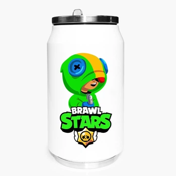 Термобанка Бравл Старс Леон (Brawl Stars Leon) 350 мл (31091-1015) термокружка термос из нержавеющей стали с трубочкой