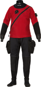 Сухой гидрокостюм Bare Expedition HD2 Tech Dry Черно-красный XXL