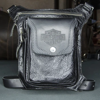 Сумка на бедро из натуральной кожи Ridl Harley Davidson черная 902610Harley Davidson