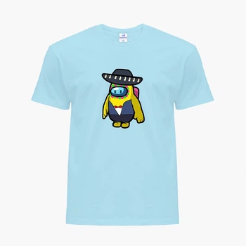Дитяча футболка Амонг Ас Бравл Старс Поко (Among Us Brawl Stars Poco) (25186-2591) 122-128 см Бавовна Блакитний