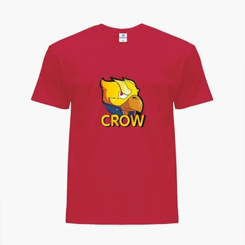 Детская футболка Бравл Старс Ворон желтый (Brawl Stars Crow yellow) (25186-1028) 104-110 см Хлопок Красный