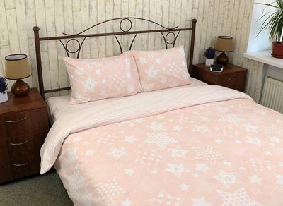 Простынь Руно 114Б Бязь Star 143х215 Beige (71.114Б_Beige star)