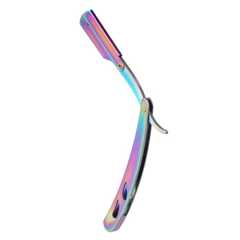 Опасная бритва металлическая шаветка со сменным лезвием парикмахеру барберу (Фиолетовый градиент)