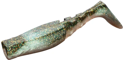 Силикон Mikado Fishunter (съедобный) 9.5 см 5 шт Тёмно-зелёно-перламутровый с блёстками (PMFHL9.5-302)