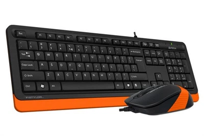 Комплект клавіатура та миша A4Tech F1010 з регульованим DPI Чорний/Помаранчевий
